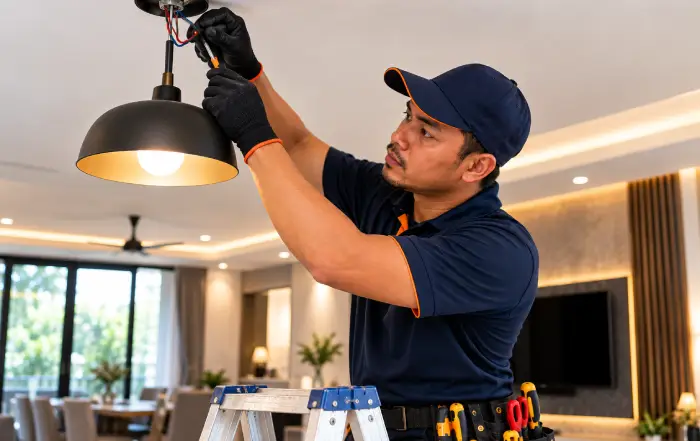 Ruang tamu siap direnovate, tukang renovate rumah KerjaTukang untuk pelanggan yang juga perlukan kerja kabinet dapur di Bukit Bintang